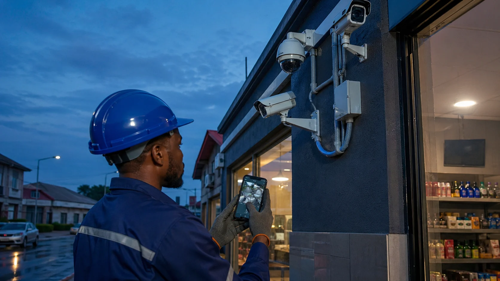 Efficient CCTV installation for homes and shops in Calabar, linking recording systems to your phone.