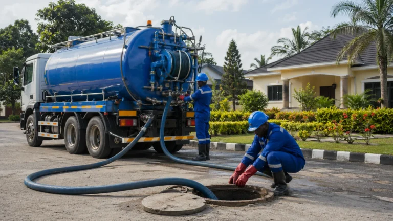 Book a sewage truck to pump out soakaways quickly and cleanly across Calabar.